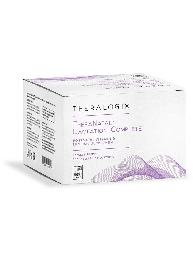 Theralogix TheraNatal Lactation Complete Postnatal Vitamin Supplement - 13-Week Supply - Breastfeeding Supplement for Women - NSF Certified - 182 Tablets & 91 Softgels - Image 1