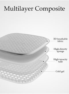 DUNISO Gel Seat Cushion for Car, Cooling Seat Cushion for Long Sitting, Breathable Chair Pad for Office Chair, Desk Chair, Wheelchair High-elastic Seat Cover for Tailbone Pain Relief  - Image 3