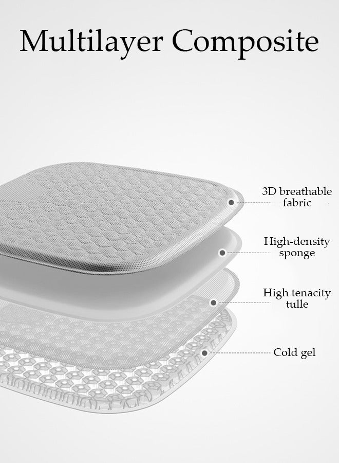 DUNISO Gel Seat Cushion for Car, Cooling Seat Cushion for Long Sitting, Breathable Chair Pad for Office Chair, Desk Chair, Wheelchair High-elastic Seat Cover for Tailbone Pain Relief - Image 3