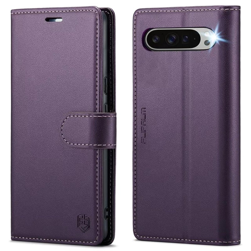 FLIPALM Wallet Case for Google Pixel 10 Pro XL 5G, RFID Blocking Credit Card Holder, PU Leather Folio Flip Kickstand Protective Shockproof Cover for Pixel 10 Pro XL(Purple) - Image 1