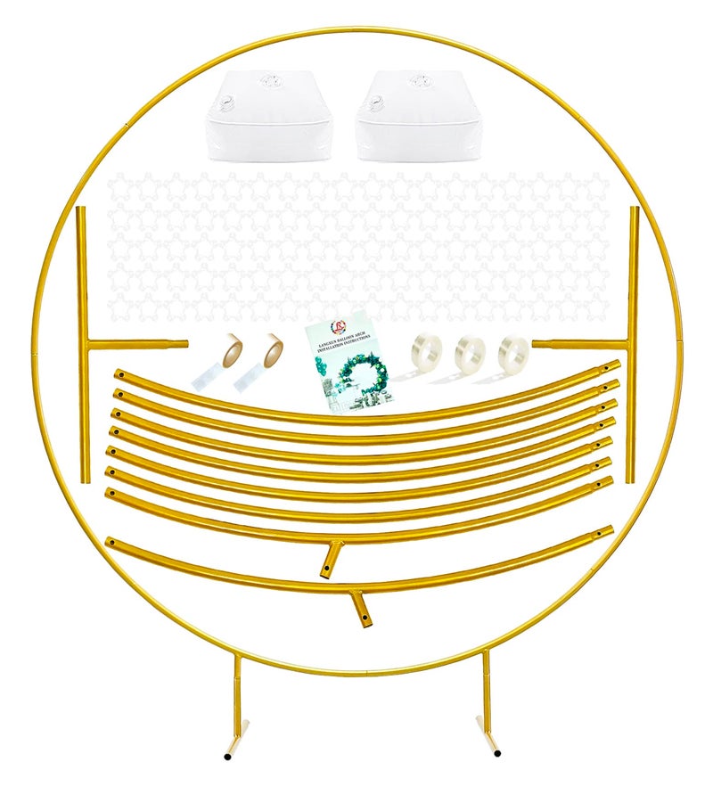 LANGXUN مجموعة قوس البالون المعدني الذهبي LANGXUN بطول 72 قدم لزينة حفلات الزفاف وأعياد الميلاد وتخرج وزينة حفلات الاستحمام للأطفال وخلفية الصور