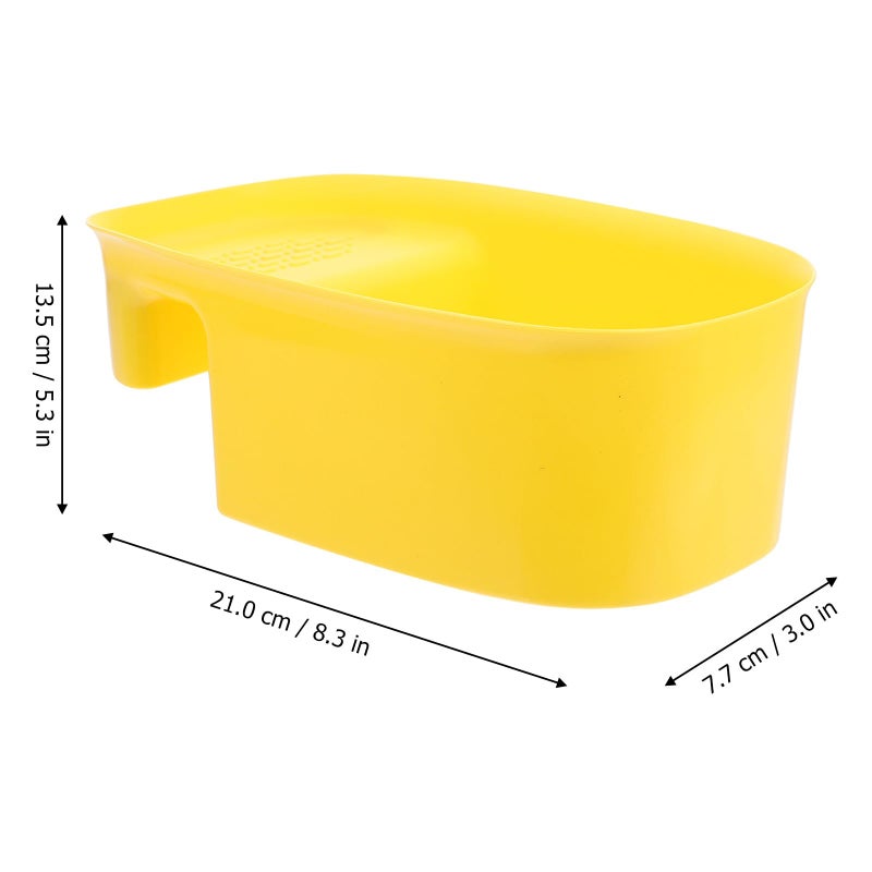 Yellow Plastic Kitchen Sink Drain Strainer Basket And Hanging Vegetable Colander For Dry Wet Separation - Image 3
