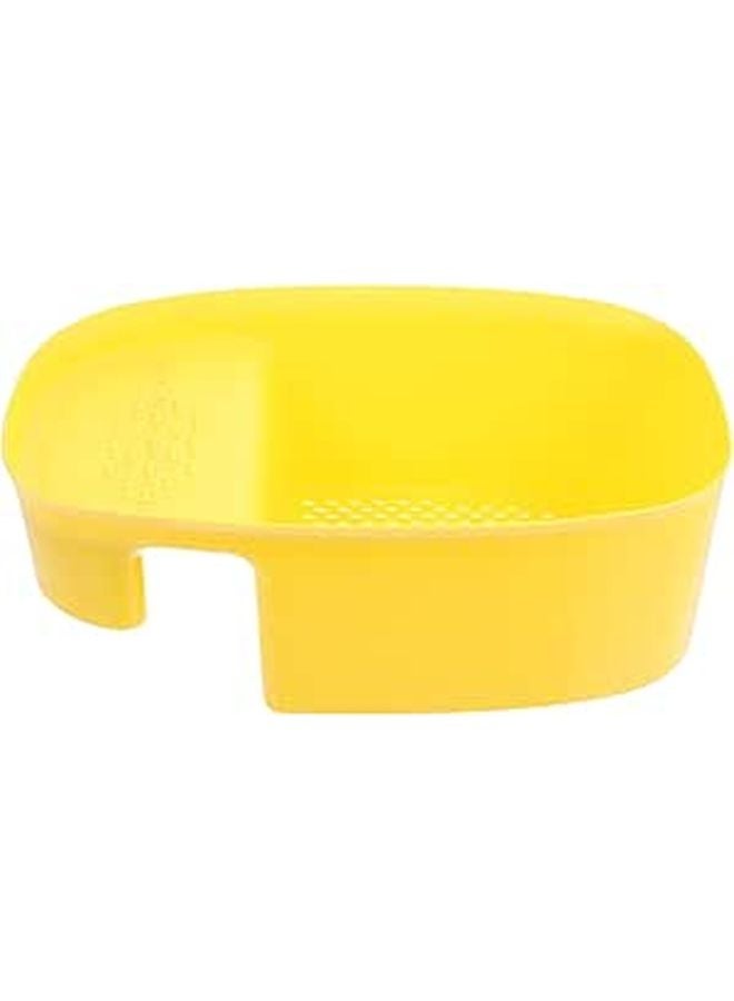 Yellow Plastic Kitchen Sink Drain Strainer Basket And Hanging Vegetable Colander For Dry Wet Separation - Image 1