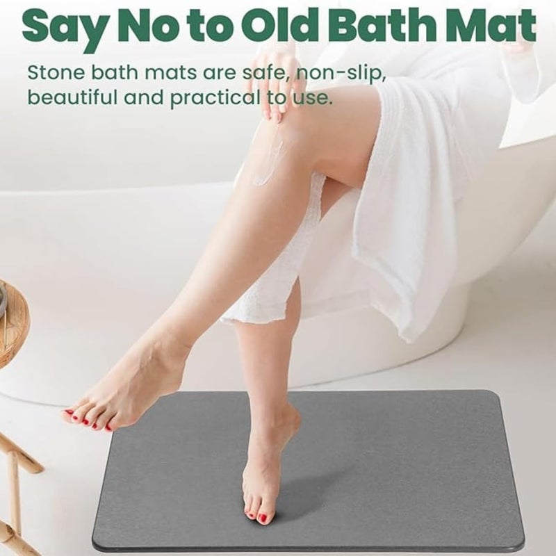 SMILEDRIVE Stone Bath Mat EcoFriendly Fast Drying NonSlip Bathroom Mat Easy to Clean 60cm X 40cm - Image 3
