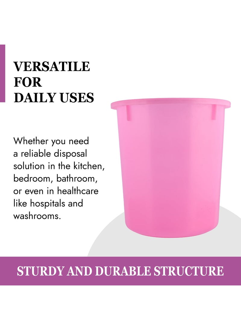 Urbane Home Urbane Home Dustbin Open Dustbin Plastic Garbage Dustbin Dustbin for Kitchen Dustbin for Bathroom Office Dustbin Plain Sada Dustbin 5 LTR Pack of 3 Pink  - Image 5