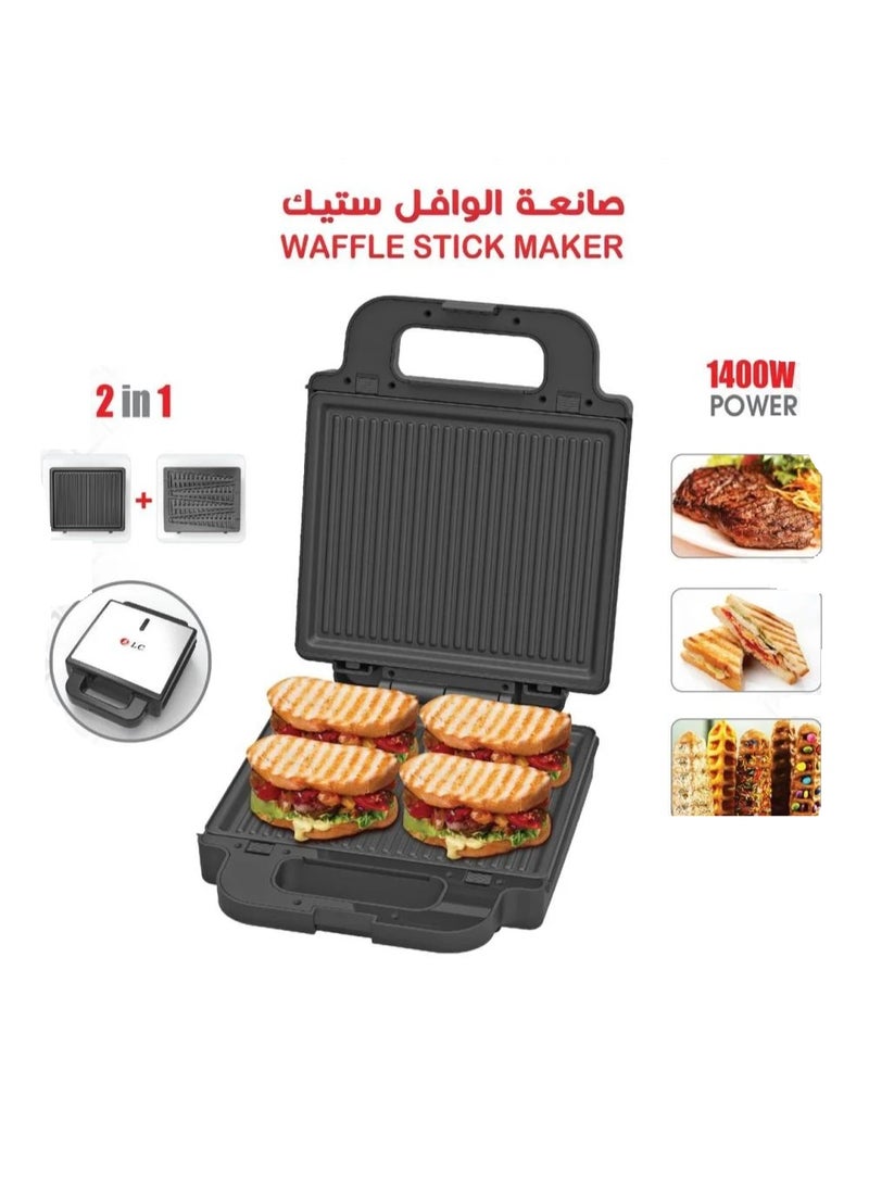 ال سي صانعة الوافل/الساندويتشات بقوة 1400 واط - Image 1