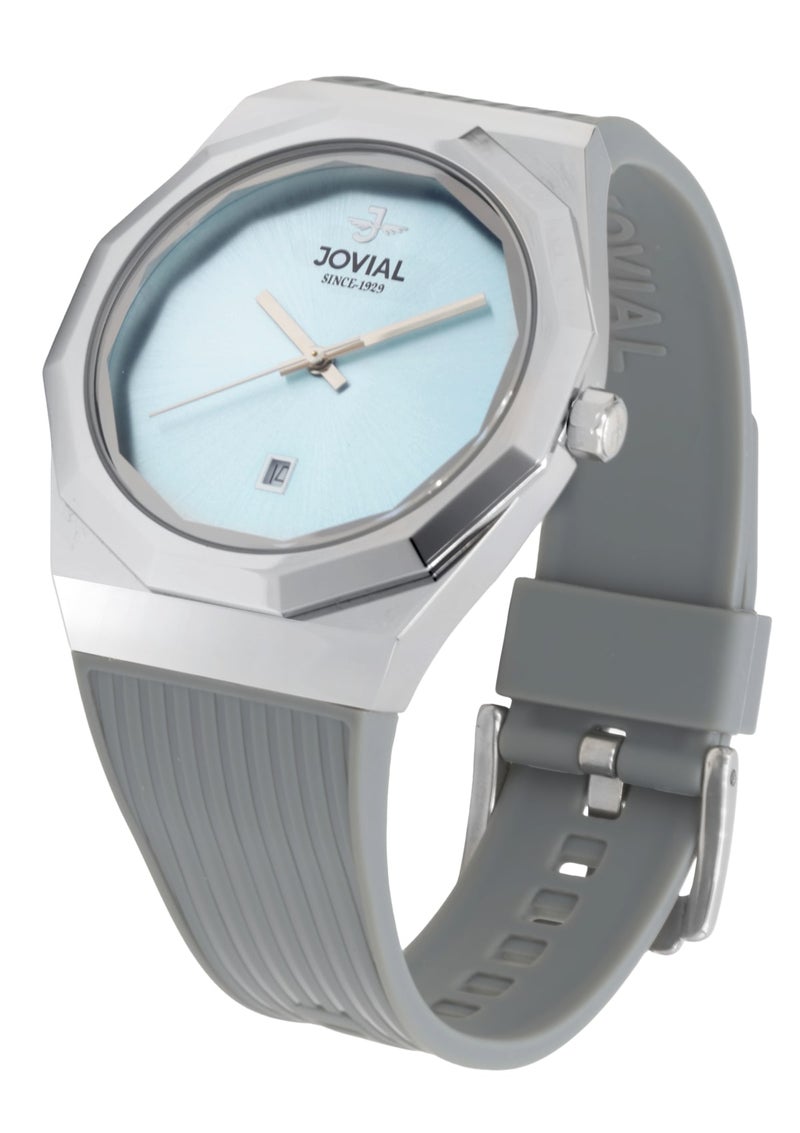 جوفيال ساعة جوفيال 5082GSRQ65E للرجال، مصنوعة من المطاط، بتصميم أنيق وخالد، ومينا أزرق، وحركة كوارتز، مقاس 41 مم - Image 2