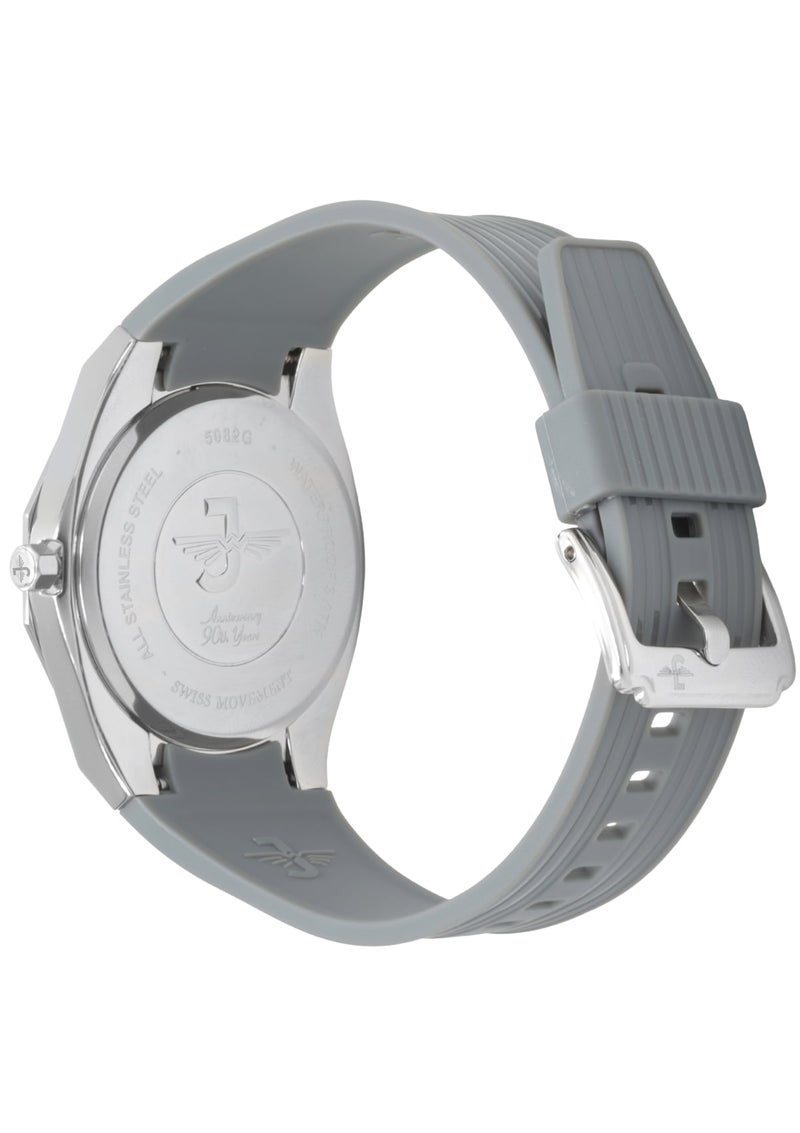 جوفيال ساعة جوفيال 5082GSRQ65E للرجال، مصنوعة من المطاط، بتصميم أنيق وخالد، ومينا أزرق، وحركة كوارتز، مقاس 41 مم - Image 3