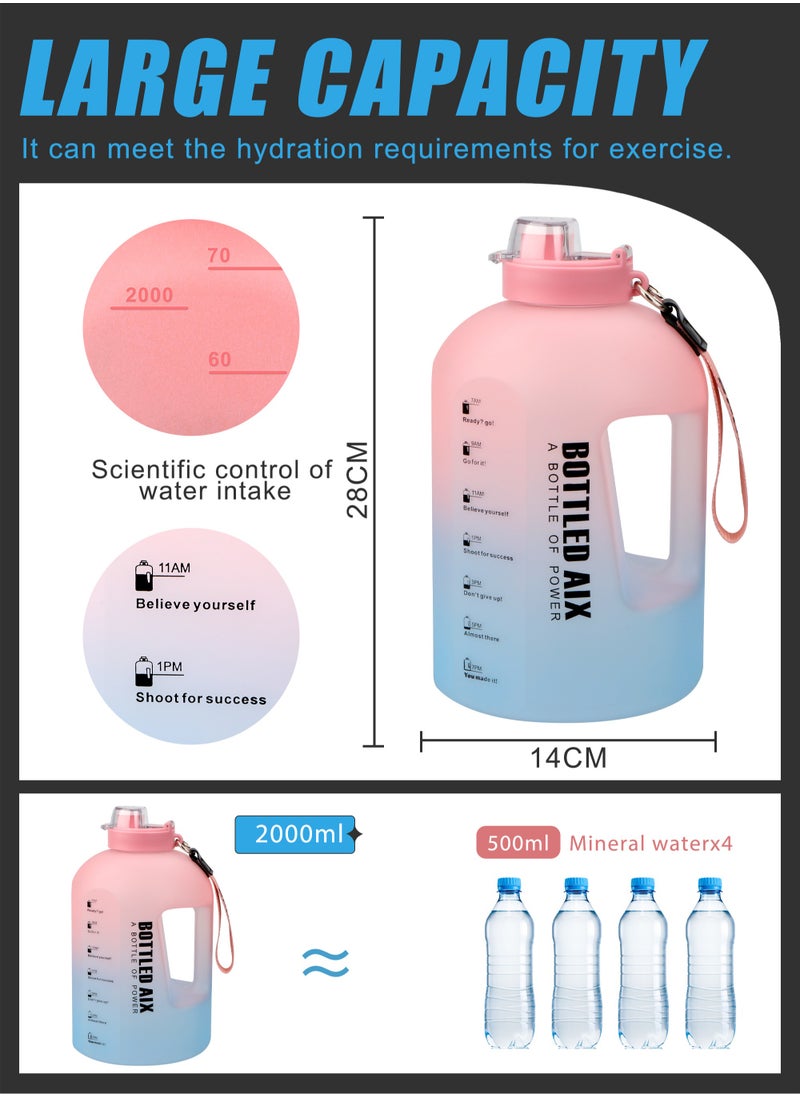 HomarKet - Sports Water Bottle Large 2 Litre BPA-Free Drinking Big Jug for Outdoor Training Bodybuilding Gym Camping and More - Image 1