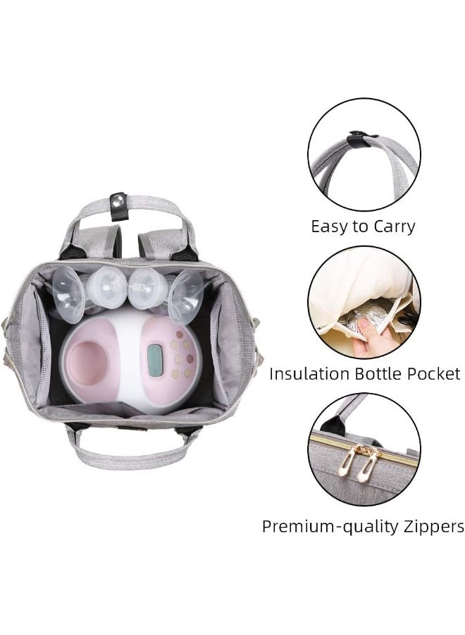 جوجوسو GOGOSO Breast Pump Bag - Lunch Bags Breastmilk Cooler Backpack Breastfeeding Mom Gray - Image 3