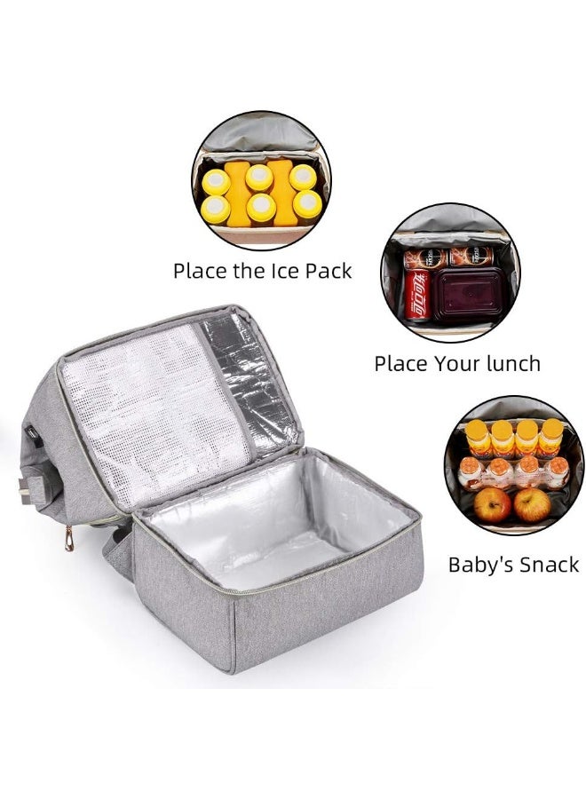 جوجوسو GOGOSO Breast Pump Bag - Lunch Bags Breastmilk Cooler Backpack Breastfeeding Mom Gray - Image 2
