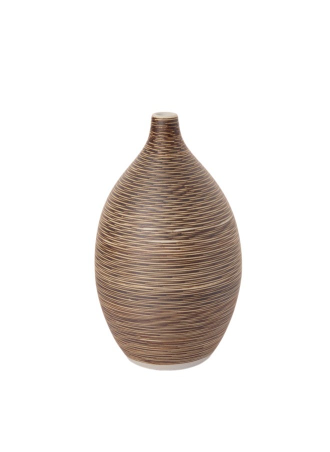 Gulf Flowers Ceramic Vase Wood  Elegant ceramic vase with natural wood details for refined decor 