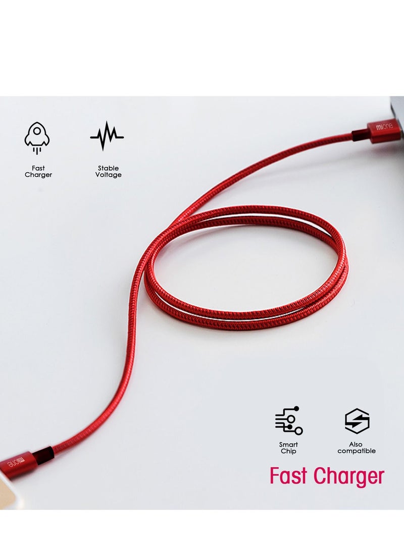 MiOne - MiOne Multi-function fasts Charger 3-in-1 Charging cable, Fast charging cables, Compatible with Samsung/Huawei/Type C/Micro USB connector, suitable for ios devices, Android, Micro USB, Type C smart phones, support fast Quick charge, smart 3-port charging cable - Image 1