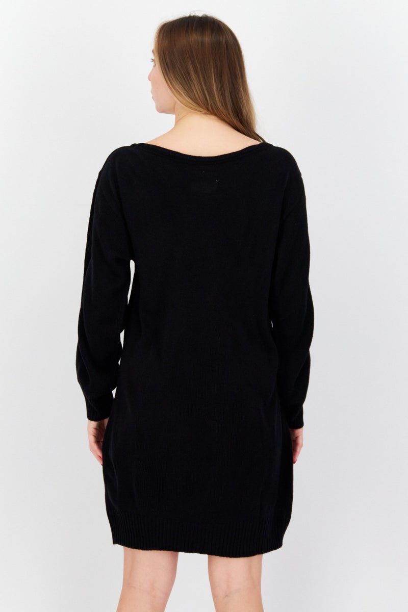 Threadbare Women Sequins Sweater Dress, Black - Image 4