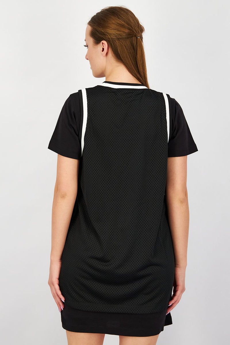 Champion Women Sportswear Fit Short Sleeves Training Shirt Dress, Black - Image 4