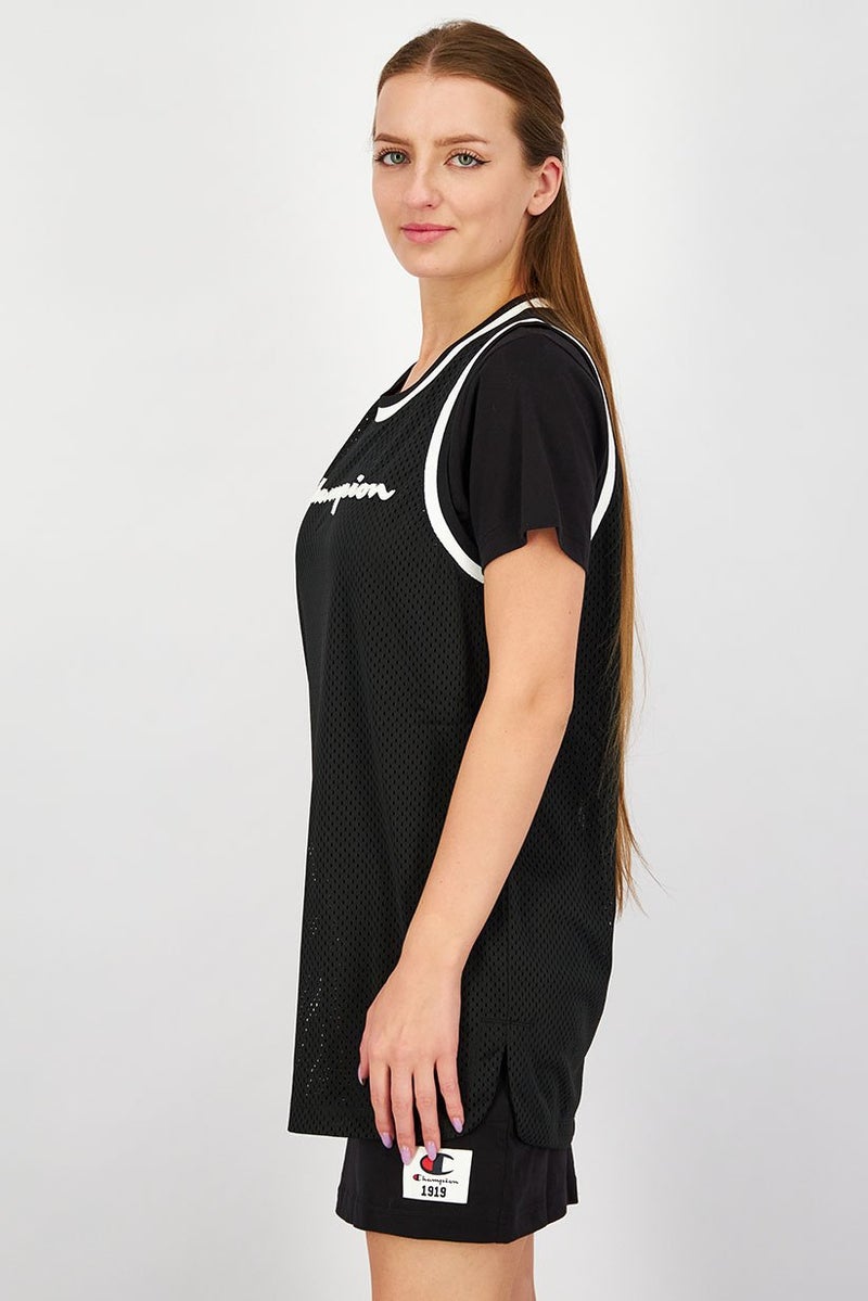 Champion Women Sportswear Fit Short Sleeves Training Shirt Dress, Black - Image 3