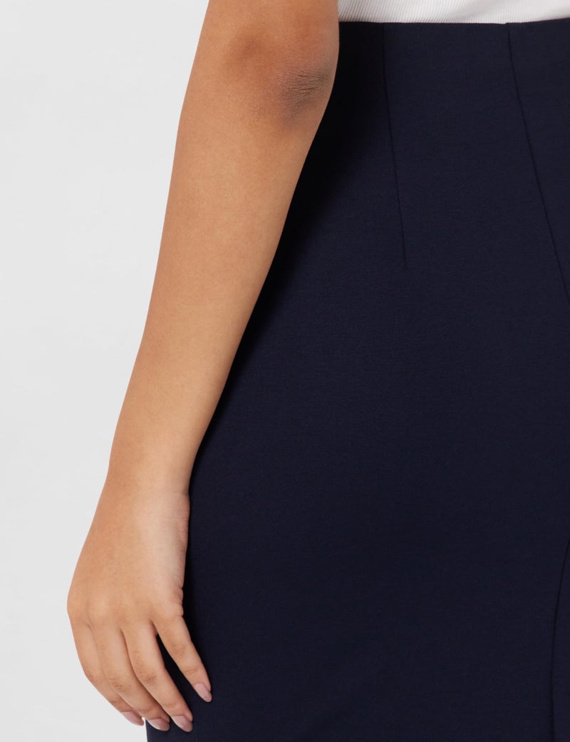 Marks & Spencer Jersey Knee Length Pencil Skirt Dark Navy - Image 5