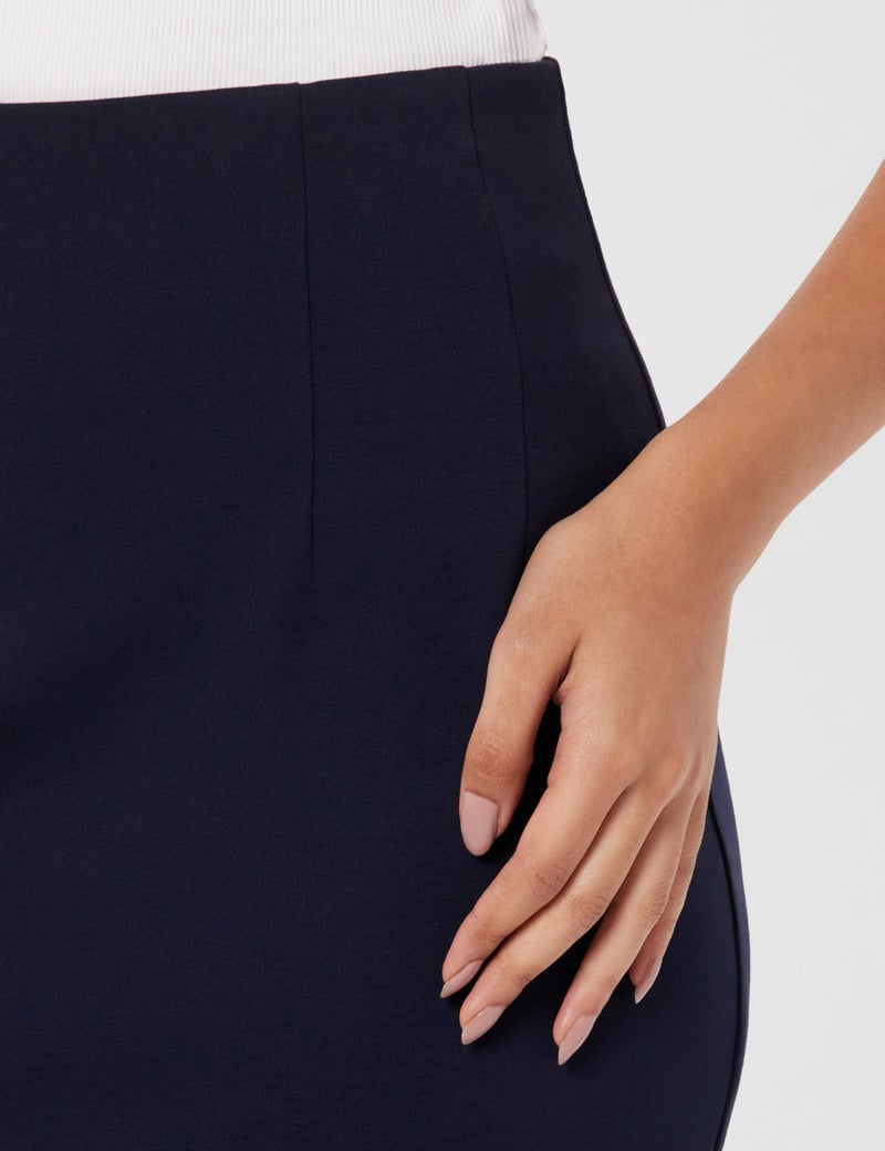 Marks & Spencer Jersey Knee Length Pencil Skirt Dark Navy - Image 4