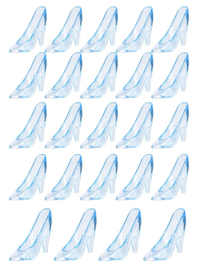 ZYFLSQ 24 Pieces Mini Plastic Cinderella Slippers 3.5 Inch Glass Heels Princess for Wedding Birthday Party Table Favors Decoration (Blue) - Image 1