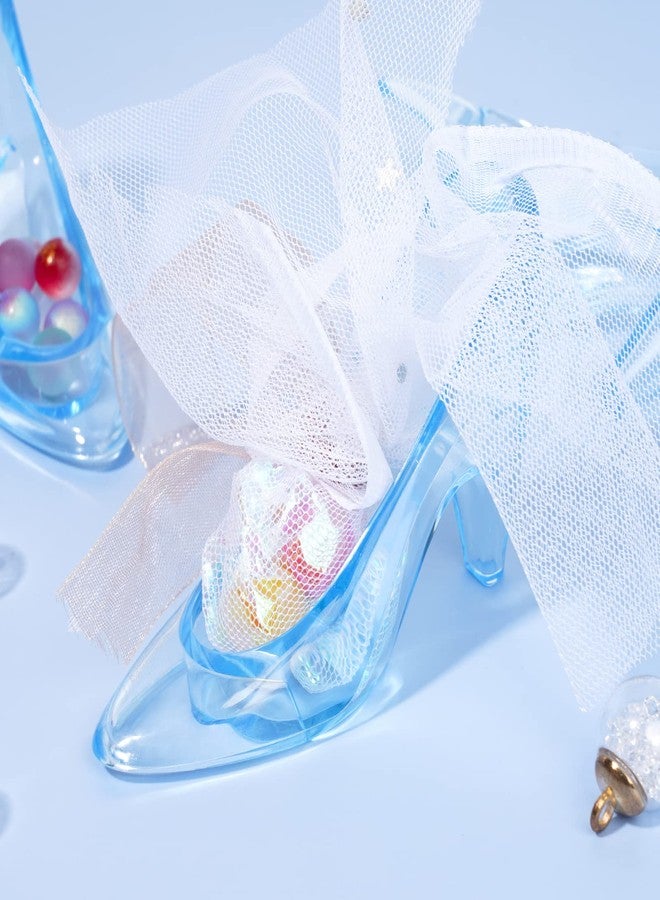 ZYFLSQ 24 Pieces Mini Plastic Cinderella Slippers 3.5 Inch Glass Heels Princess for Wedding Birthday Party Table Favors Decoration (Blue) - Image 4