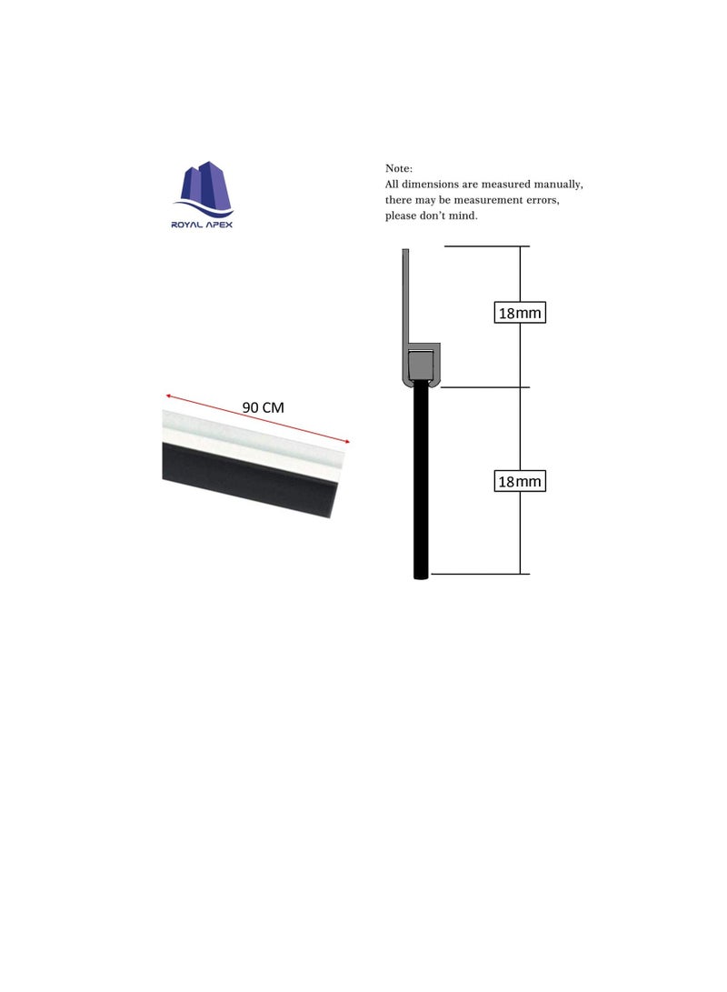 Door Bottom Brush & Rubber Seal with Screw for Exterior/Interior Doors, Insulation Door Seal Sound Proof Under Door Draft Blocker- Keeping Noise Repellent & Dust (90cm, Rubber White) - Image 2