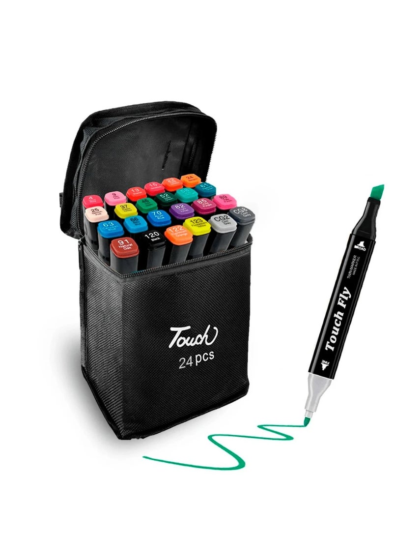 Touch SET Touch Pens 24 Pcs Markers 24 Different Colors Double Tip - Image 3