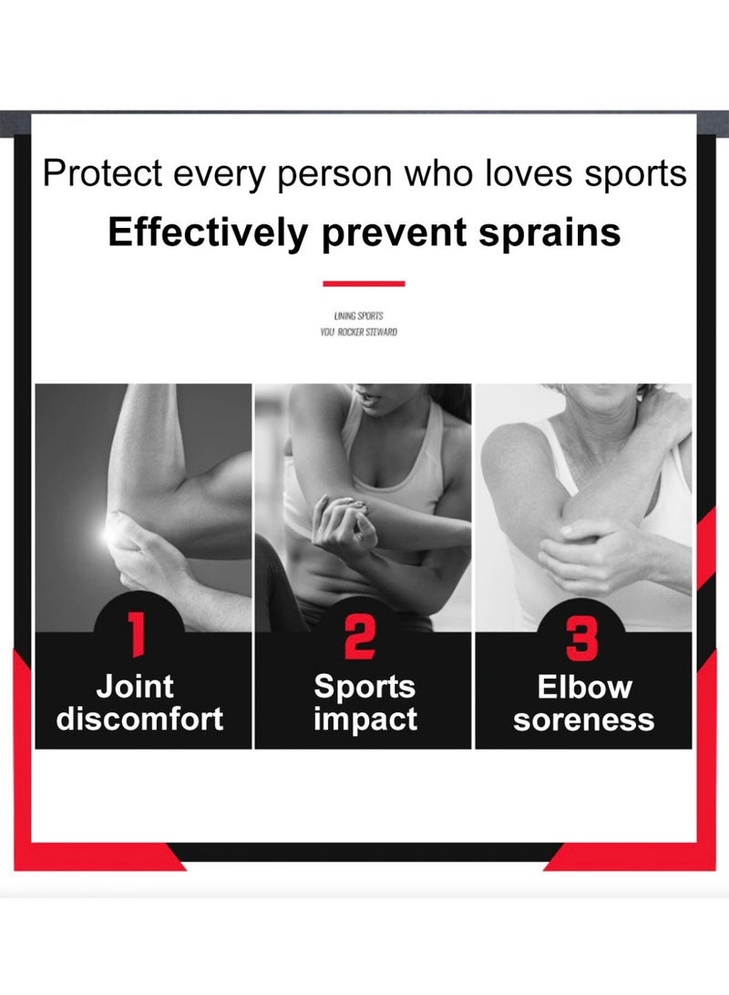 VBOSI 2 Pack Elbow Support Brace, 3D Ergonomic Compression Sleeve with Adjustable Pressure Strap & Breathable Weaving for Joint Pain Relief in Basketball, Gym, Tennis & Cycling (Black) - Image 4