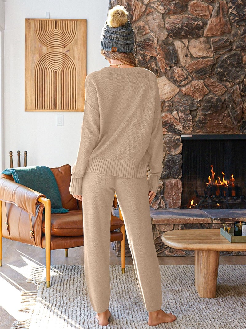 LILLUSORY Womens 2 Two Piece Lounge Sets Sweater Matching Loungewear 2025 Fall Winter Fashion Airport Outfits Travel Clothes Trendy Cozy Comfy Cardigan Pant Sweat Suit Clothing Sweatsuit - Image 3