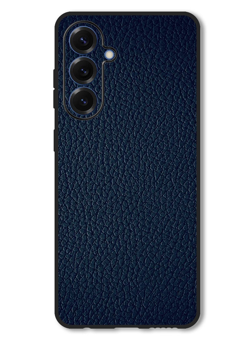 Theodor Case Compatible with Samsung Galaxy A36 Protection Shockproof Bumper Cover Blue Leather Pattern - Image 1