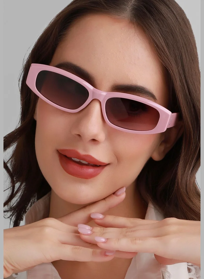 Haute Sauce Polarized Polycarbonate Full Rim Oval Sunglass For Women