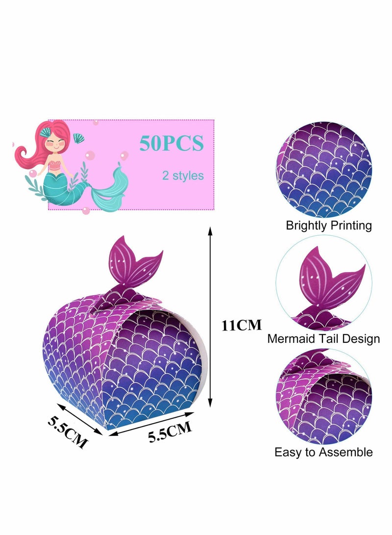 SYOSI Mermaid Candy Box, Undersea Party Love Candy Gift Box, Wedding Candy Box Packaging Box - Image 2