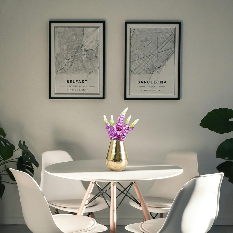 Behoma Drop Shape Metal Hammered Flower Vase for Home Decor vase for Office Table Decorations Modern vase Gift for Anniversary Festival 75 inches Golden 1 Pc Flowers not Included - Image 5