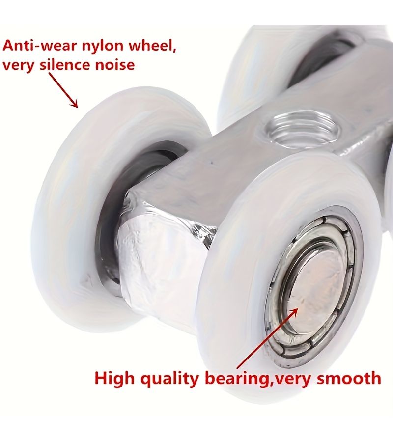4 Pcs Aluminum Alloy Sliding Door Roller For Cabinet Partition Door - Image 3