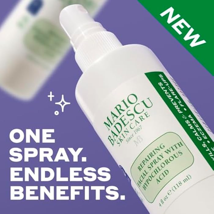 Mario Badescu Repairing HOCl Facial Spray with Hypochlorous Acid – Soothes & Calms Angry, Irritated Skin, Reduce Redness & Flare-Ups – pH Balancing, Non-Irritating Cleanser, Fragrance-Free - Image 3
