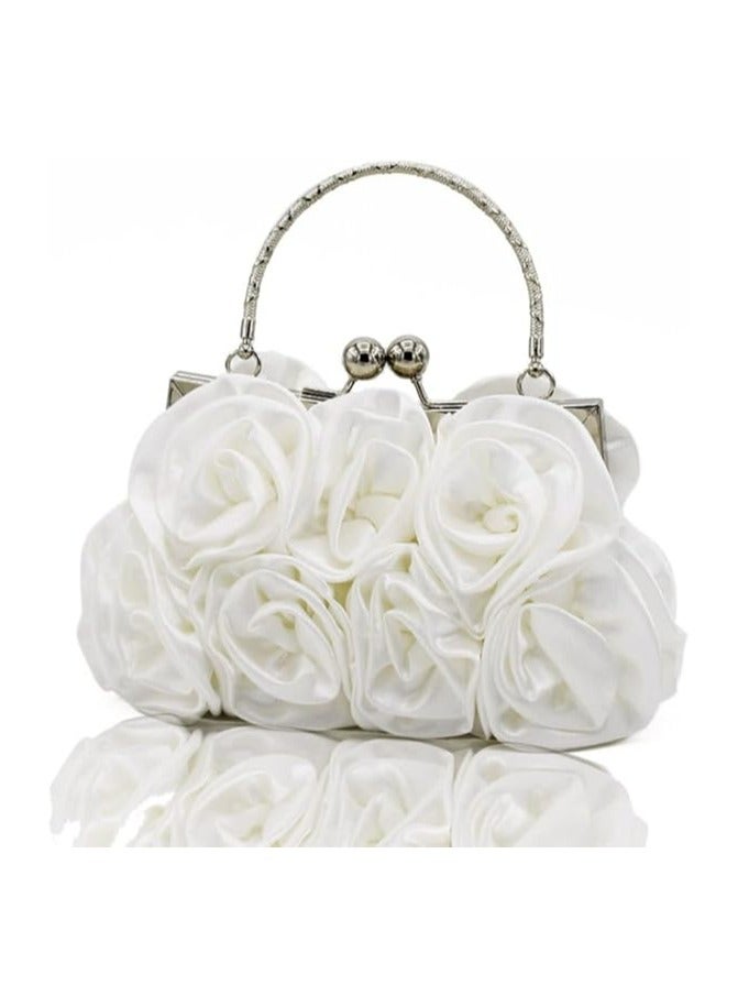 Oasisgalore Women Clutch Purse Satin Evening Bag Floral Banquet Bag Petal Clutch Handbag Detachable Chain  - Image 5