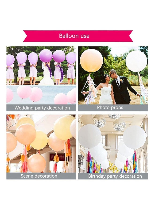 IN-JOOYAA 7Pcs 24 Inch Balloons Giant Round Balloons Large Balloon For Wedding Baby Shower Birthday Decorations (White) - Image 3