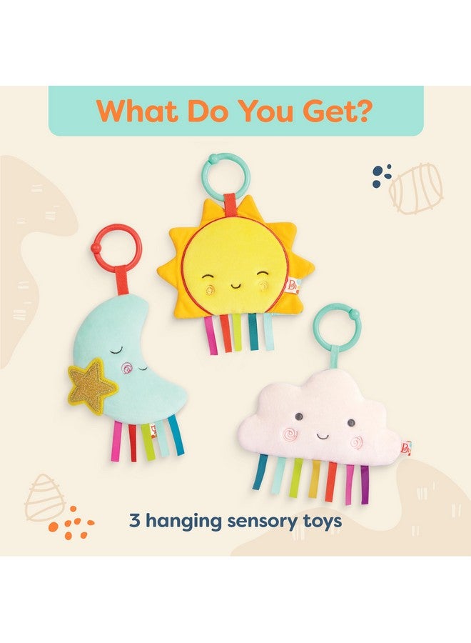 B. Toys B. baby - 3 Sensory Baby Toys - Crinkle Toys For Newborns, Infants - Hanging Toys For Car Seat, Stroller, Crib - Sun, Cloud, Moon - 0 Months + - Crinkly Wonders - Image 4