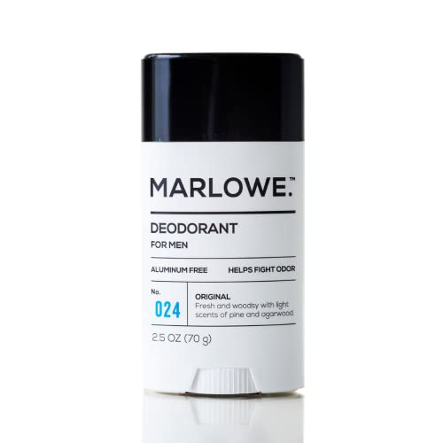 MARLOWE No 024 Mens Deodorant 25 oz Natural Deodorant for Men Aluminum Free Stick Made with Coconut Oil Shea Butter  Jojoba Only NoNonsense Ingredients Fresh  Woodsy Scent