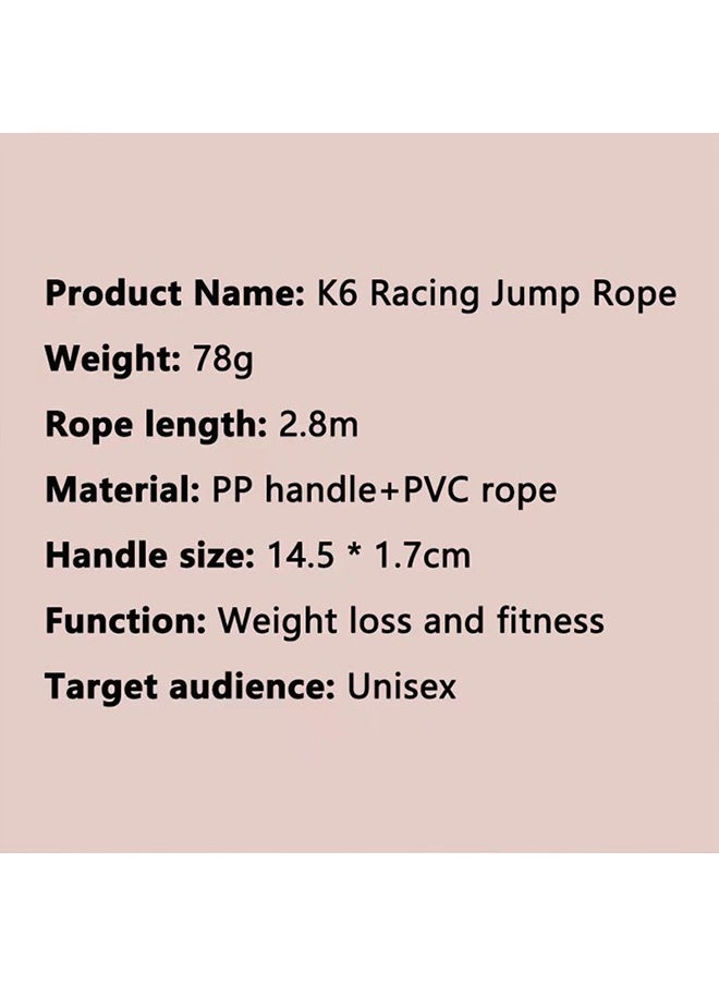 ZHONGOU - Skipping Ropes Fitness Jump Rope Specialized Exercise Simple Fat Loss Racing Rope-Pink - Image 1