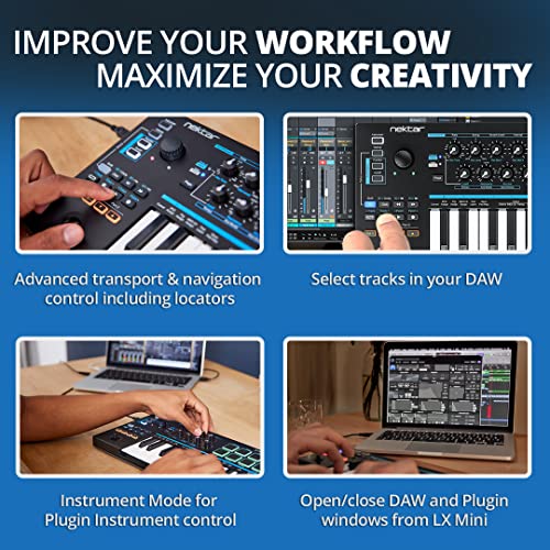 Nektar Impact LX Mini - USB MIDI Controller Keyboard with Nektar DAW Integration Black - Image 5