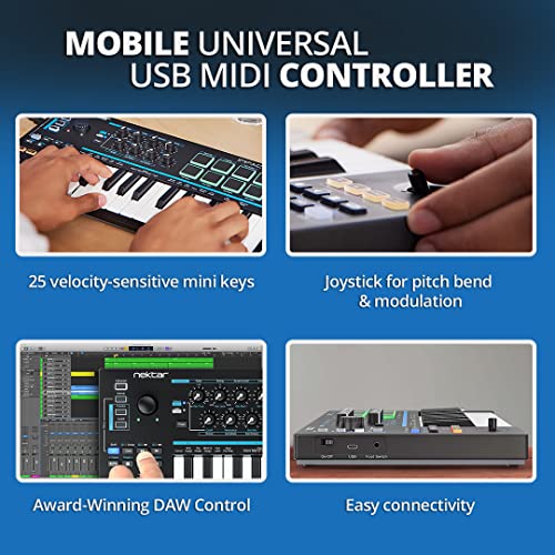 Nektar Impact LX Mini - USB MIDI Controller Keyboard with Nektar DAW Integration Black - Image 2