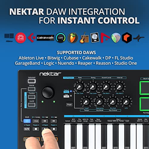 Nektar Impact LX Mini - USB MIDI Controller Keyboard with Nektar DAW Integration Black - Image 4