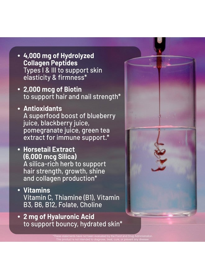 NatureWise Hydrolyzed Liquid Collagen for Women & Men 4000mg - High Absorption, Type 1 & 3 Peptides with Biotin + Vitamin C + Vitamin B Complex & Hyaluronic Acid -Mixed Berry - 30 Tubes[30 Day Supply] - Image 2