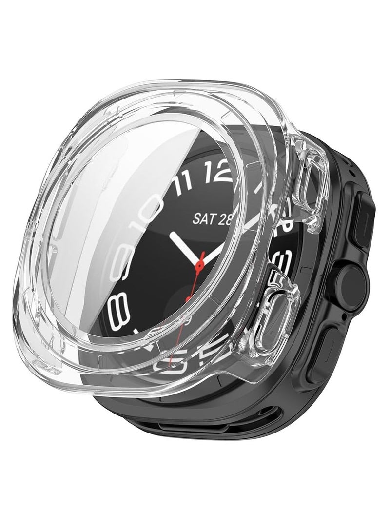 Samsung Galaxy Watch Ultra 47mm Case, Anti-Scratch Full Coverage Hard PC Case + Tempered Glass Screen Protector for Samsung Galaxy Watch Ultra 47mm (Clear) - Image 1