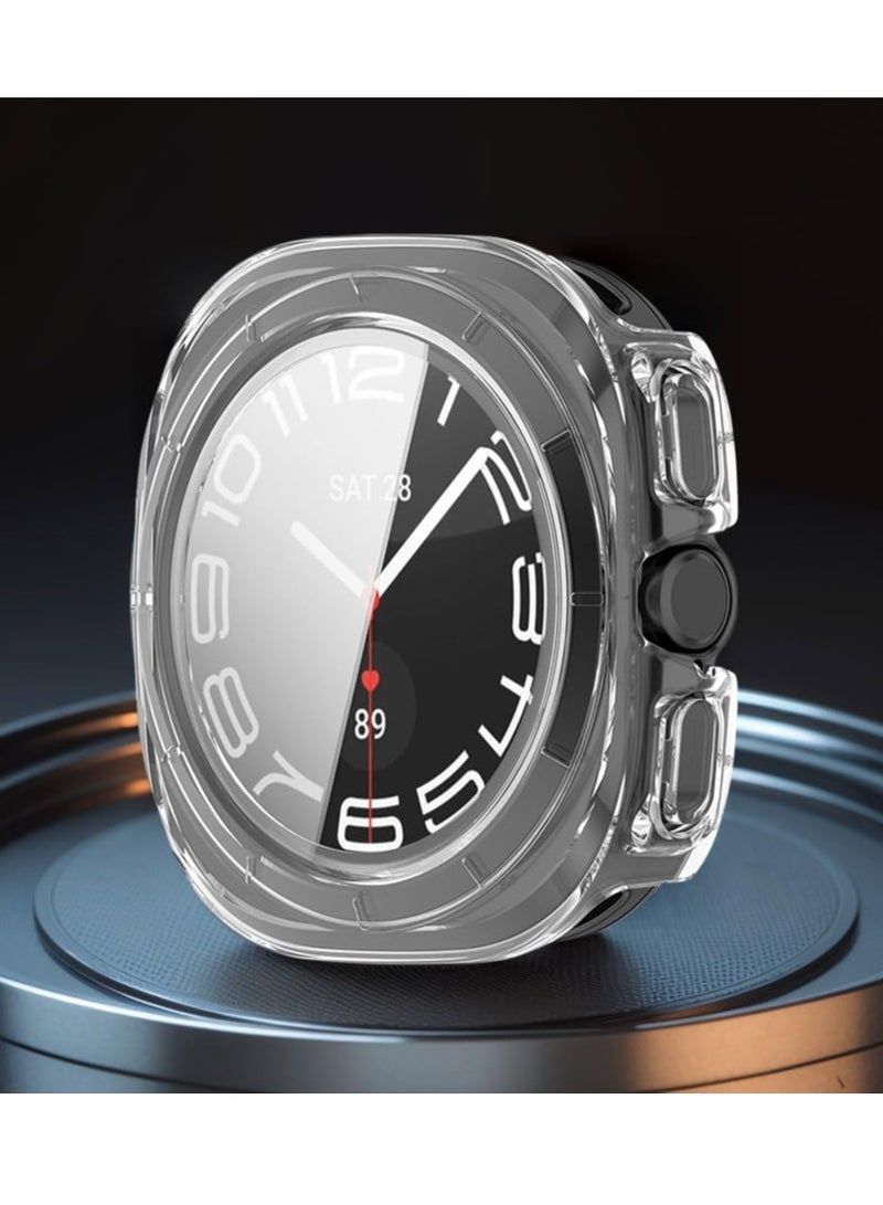 Samsung Galaxy Watch Ultra 47mm Case, Anti-Scratch Full Coverage Hard PC Case + Tempered Glass Screen Protector for Samsung Galaxy Watch Ultra 47mm (Clear) - Image 2