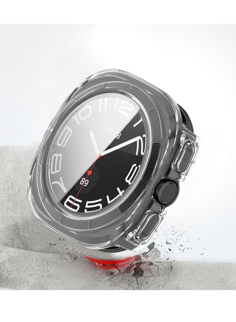 Samsung Galaxy Watch Ultra 47mm Case, Anti-Scratch Full Coverage Hard PC Case + Tempered Glass Screen Protector for Samsung Galaxy Watch Ultra 47mm (Clear) - Image 3