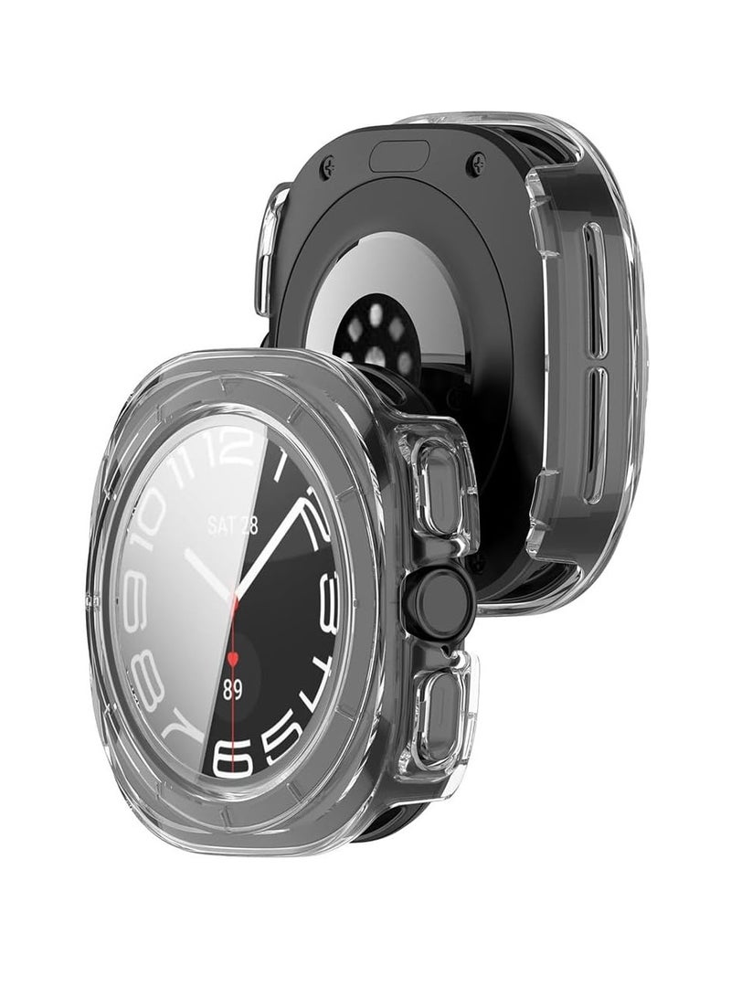 Samsung Galaxy Watch Ultra 47mm Case, Anti-Scratch Full Coverage Hard PC Case + Tempered Glass Screen Protector for Samsung Galaxy Watch Ultra 47mm (Clear) - Image 4