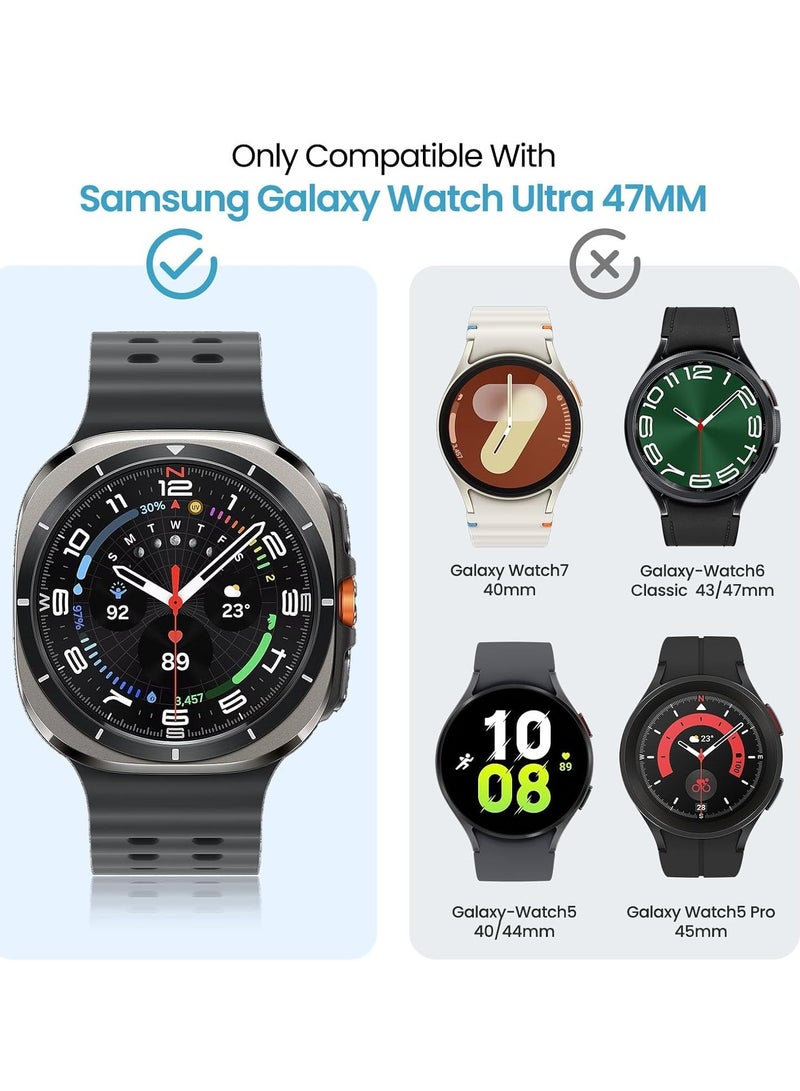 Samsung Galaxy Watch Ultra 47mm Case, Anti-Scratch Full Coverage Hard PC Case + Tempered Glass Screen Protector for Samsung Galaxy Watch Ultra 47mm (Clear) - Image 5