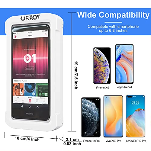 URROY Shower Phone Holder Waterproof, 360° Rotation Shower Phone Case, Anti-Fog High Sensitivity Universal Cover Mount Stand for Bathroom Wall Mirror Bathtub Kitchen, Gift for Men Women - Image 4