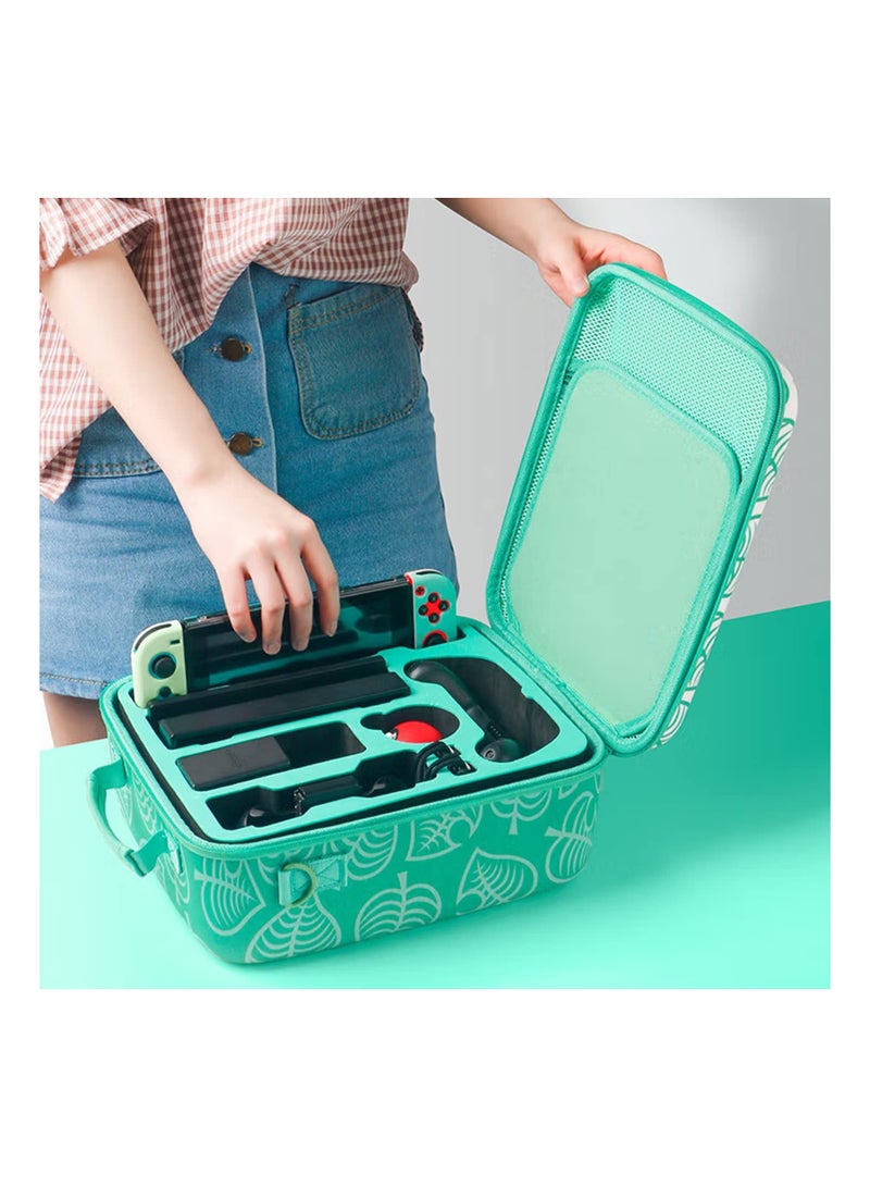 Y&D Deluxe Carrying Case for Nintendo Switch, Turquoise Storage Bag with Handle and Shoulder Strap Switch System Console, Dock+ Pro Controller, Joy Con grip, Poke Ball Plus & Accessories - Image 4